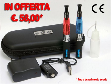 KIT eGo-Q CE4 KIT DOPPIO + liquido da 10 ml tabaccoso :: FotoScic digital  photo